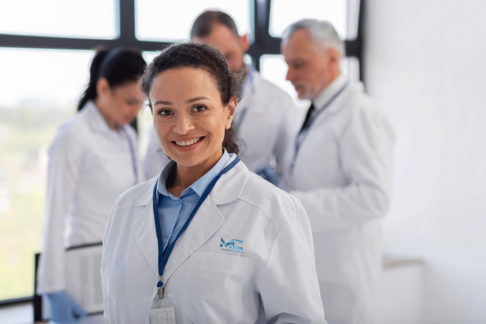 Equipo de médicos de Medical & Care sonriendo